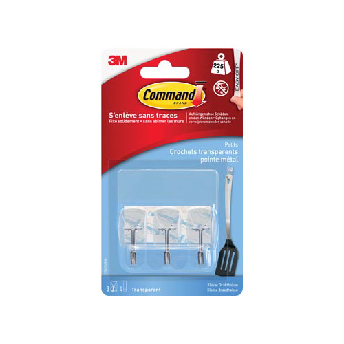 Command Command kleine draadhaken, blister met 3 haken en 4 strips