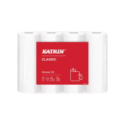 KATRIN Katrin keukenpapier Classic 2-laags 50 vel per rol, 4 rollen