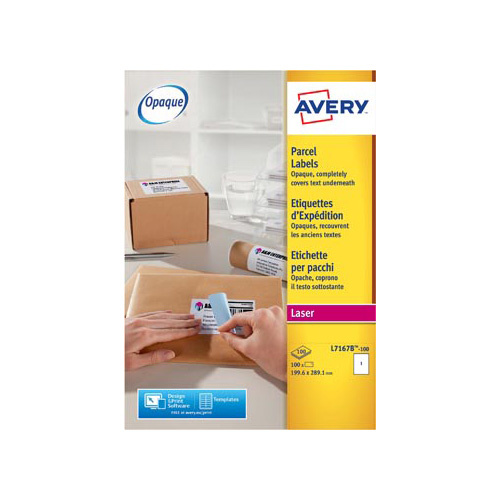 Avery Avery L7167B-100 BlockOut zelfklevende etiketten QuickPeel, ft 199,6 x 289,1 mm (b x h), 100 etiketten