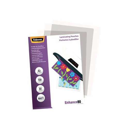 Fellowes Fellowes lamineerhoes Enhance80 ft A3, 160 micron (2 x 80 micron), pak van 100 stuks, mat
