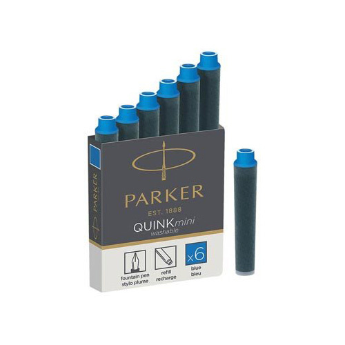 Parker Parker Quink Mini inktpatronen blauw, doos met 6 stuks