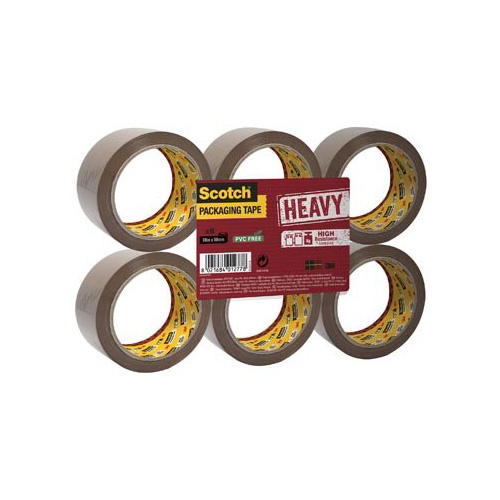 Scotch Scotch verpakkingsplakband Secure Seal, ft 50 mm x 66 m, bruin, pak van 6 stuks