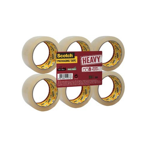 Scotch Scotch verpakkingsplakband Heavy, ft 50 mm x 66 m, transparant, pak van 6 stuks
