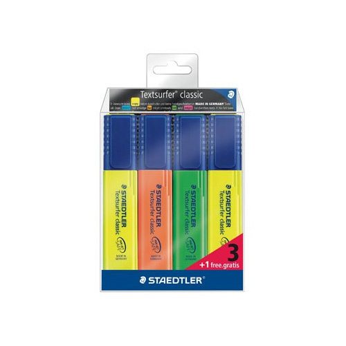 Staedtler Staedtler markeerstift Textsurfer Classic etui 3+1