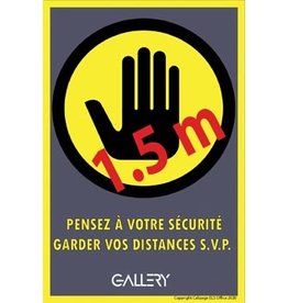 Gallery Gallery sticker, waarschuwing; houd 1,5 meter afstand,A5