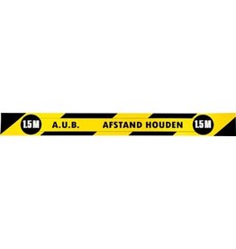 Gallery Gallery vloersticker, houd  1,5 meter afstand, ft 80 x 8 cm, geel/zwart