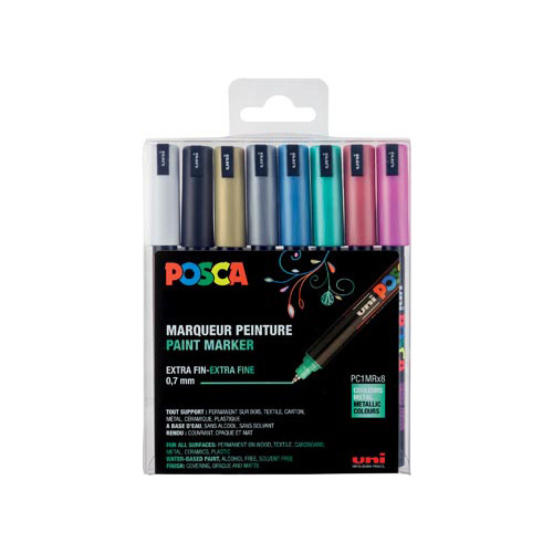 Posca Posca paintmarker PC-1MC, etui 8 st. geassorteerdeallic kl.