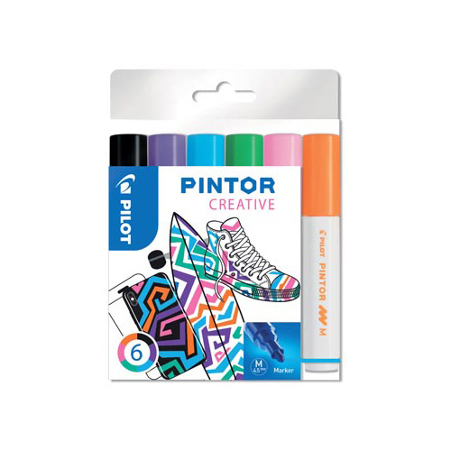 Pilot Pilot Pintor Creativ marker, medium, 6 st. geassorteerde kl.