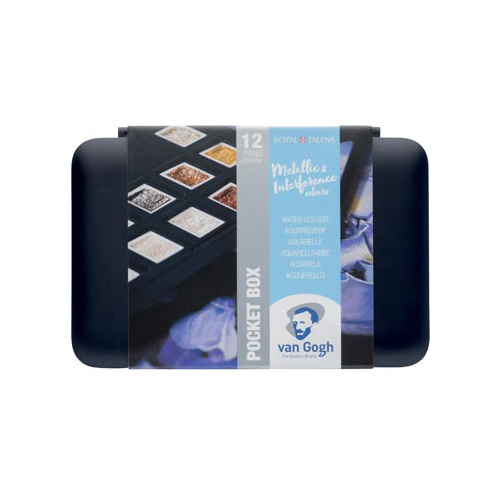 Van Gogh Van Gogh aquarelverf, pocketbox met 12 napjes, metallic- en interference kleuren