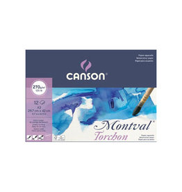 Canson Montval aquarelpapier, wit met grove korrel 270 g/m², ft A3, blok met 12 vellen