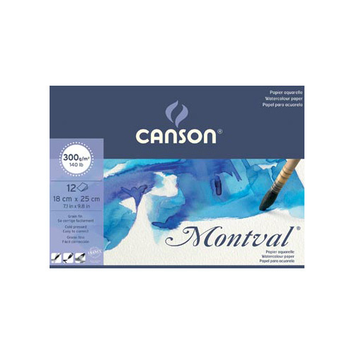 Canson Montval aquarelpapier, wit korrel 300 g/m², ft 18 x 25 cm