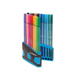 Stabilo STABILO Pen 68 brush, ColorParade, blauw-grijze doos, 20 st