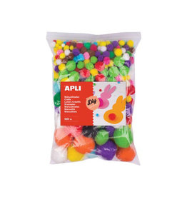 Apli Apli pompons, zakje met 500 stuks in geassorteerde