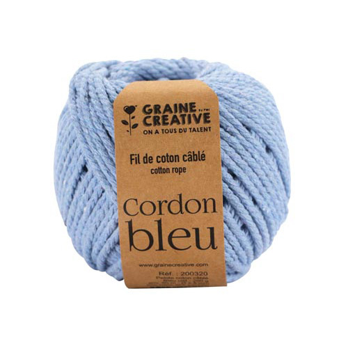 Graine Creative Graine Créative Macramé touw, ft 2,5 mm x 80 m, hemelsblauw