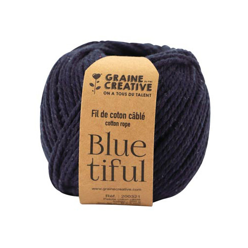 Graine Creative Graine Créative Macramé touw, ft 2,5 mm x 80 m, indigo
