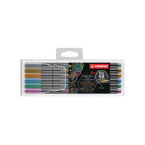 Stabilo STABILO Pen 68allic viltstift, 6 kl. etui van 6 st.