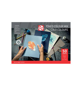 Talens Talens gekleurd tekenpapier, 180 g, ft 29,7 x 42 cm, A3, geassorteerde koude kleuren, blok van 50 vel