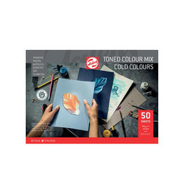 Talens Talens gekleurd tekenpapier, 180 g, ft 21 x 29,7 cm, A4, geassorteerde koude kleuren, blok van 50 vel
