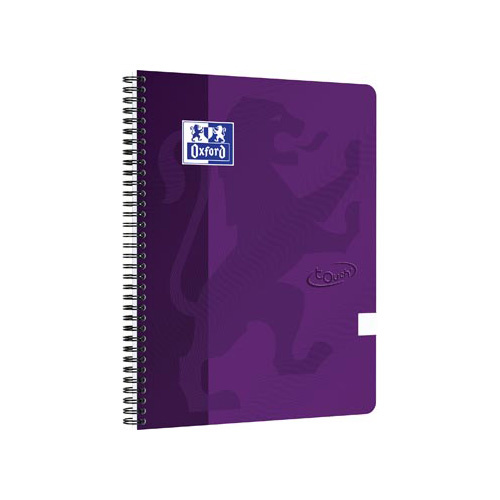 Oxford Oxford School Touch spiraalblok, ft A4, 140 bladzijden, blanco, paars