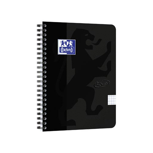 Oxford Oxford School Touch spiraalblok, ft A5, 140 bladzijden, geruit 5 mm, zwart