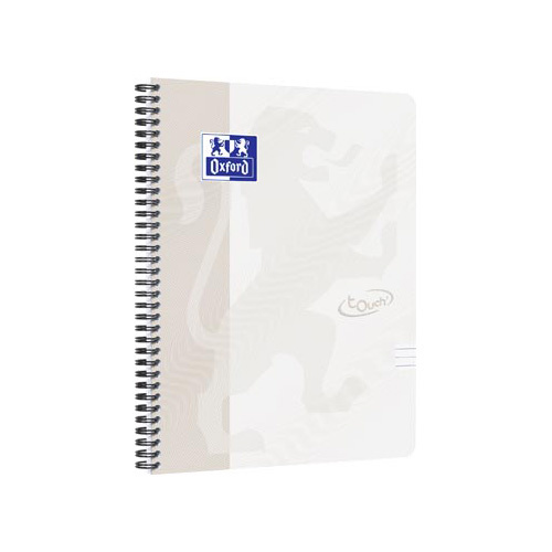 Oxford Oxford School Touch spiraalblok, ft A4, 140 bladzijden, gelijnd, grijs