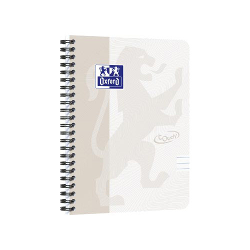 Oxford Oxford School Touch spiraalblok, ft A5, 140 bladzijden, gelijnd, grijs
