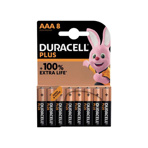 Duracell Duracell batterij Plus 100% AAA, blister van 8 stuks