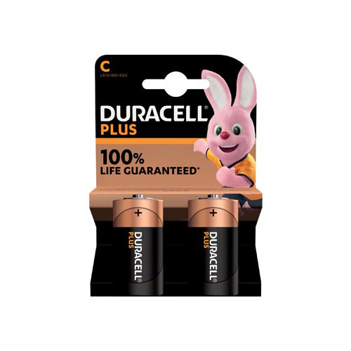 Duracell Duracell batterij Plus 100% C, blister van 2 stuks