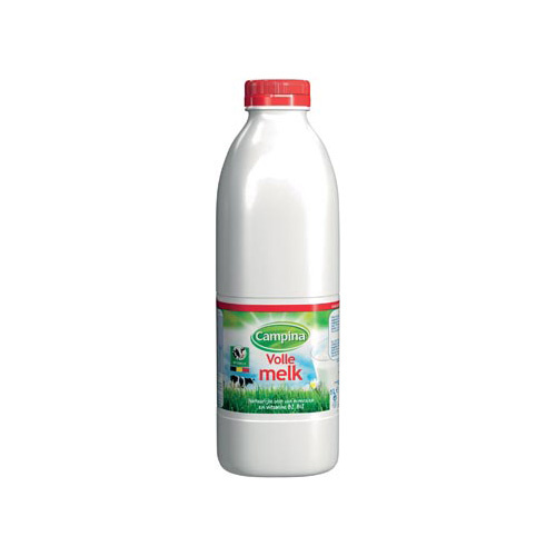 Campina Campina volle melk, 1 liter, pak van 6 stuks