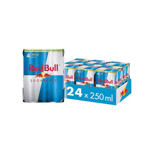 Red Bull Red Bull energiedrank, sugarfree, 25 cl, 4 stuks