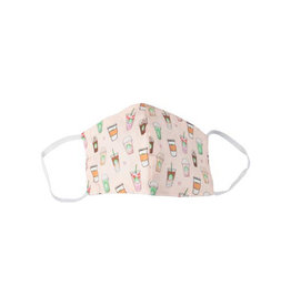 Merkloos Wasbaar mondmasker, party time motief, maat: kinderen, pak van 5 stuks