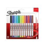 Sharpie Sharpie permanente marker, extra fijn, blister van 12 stuks in geassorteerde kleuren