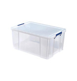 Bankers Box Bankers Box opbergdoos 70 liter, transparant met blauwe handvaten, per stuk verpakt in karton