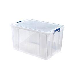 Bankers Box Bankers Box opbergdoos 85 liter, transparant met blauwe handvaten, per stuk verpakt in karton