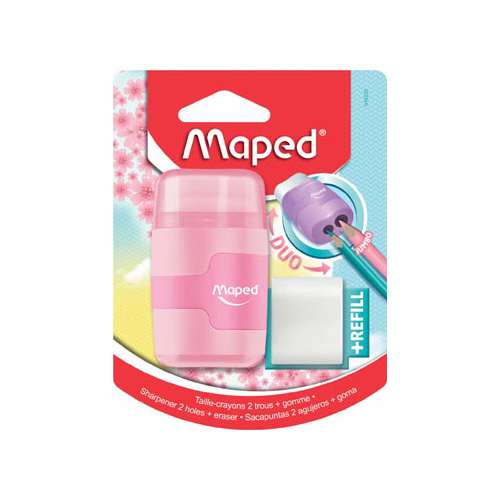 Maped Maped potloodslijper + gom Connect Soft Touch, pastelkleur, op blister