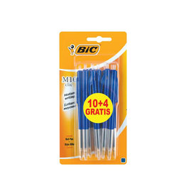 Bic Bic balpen M10 Clic, 0,4 mm, medium punt, bleu, blister 10 stuks + 4 gratis