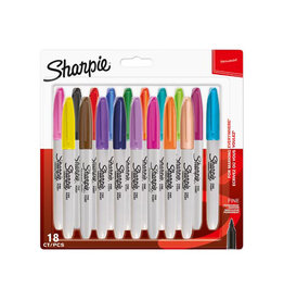 Sharpie Sharpie permanente marker, fijn, blister van 18 stuks in geassorteerde kleuren