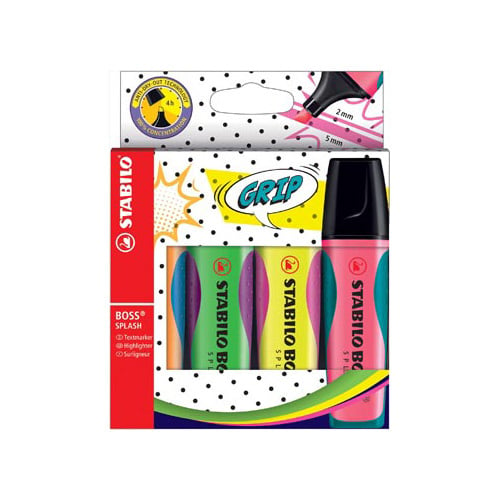 Stabilo STABILO BOSS SPLASH markeerstift, doos van 4 stuks