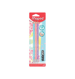 Maped Maped potlood Black'Peps Pastel, met gum, blister met 3 stuks