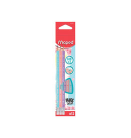 Maped Maped potlood Black'Peps Pastel, met gum, kartonnen ophangetui met 12 stuks
