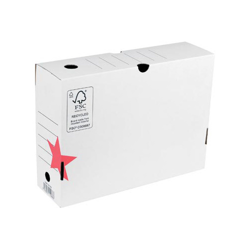 STAR archiefdoos ft 25x33x10cm (hxlxb), wit/rood [25st]