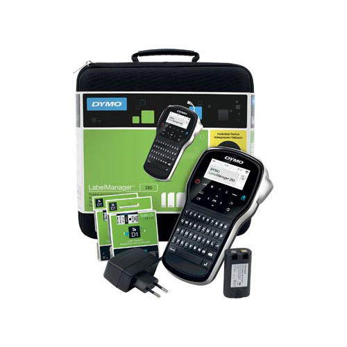 Dymo Dymo beletteringsysteem LabelManager 280 kit, qwerty, inclusief 2 x D1 tape, draagtas en oplader