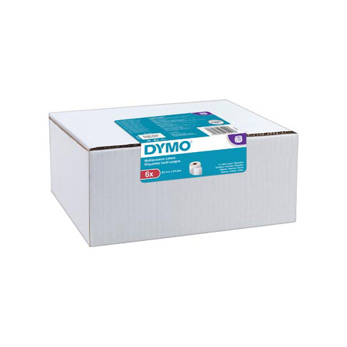 Dymo Dymo Value Pack: etiketten LabelWriter ft 57 x 32 mm, verwijderbaar, wit, doos van 6 x 1000 etiketten