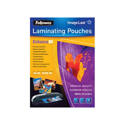 Fellowes Fellowes lamineerhoezen Enhance80 ft A3, 160 micron (2 x 80 micron), glanzend, pak van 25 stuks
