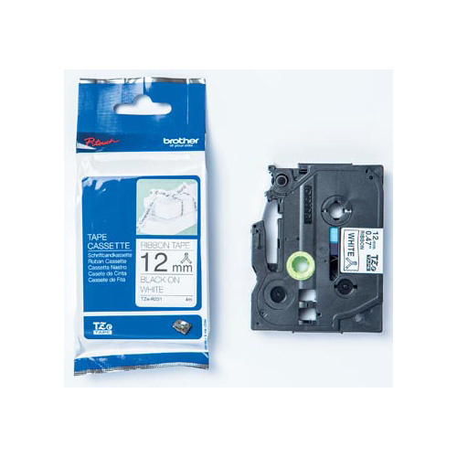 Brother Brother TZe stoffen lint voor P-Touch 12 mm, zwart op wit