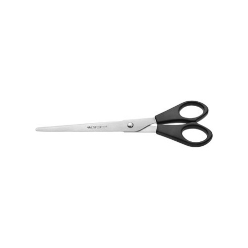 Westcott Westcott schaar, ft 17,1 cm, rechts en links, ronde punt, RVS, zwart, blister van 1 stuk