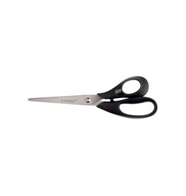 Q-CONNECT Q-CONNECT schaar, ft 21 cm, rechts, ronde punt, RVS, zwart, blister van 1 stuk
