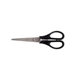 Q-CONNECT Q-CONNECT schaar, ft 18 cm, rechts en links, ronde punt, RVS, zwart, blister van 1 stuk