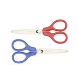 Q-CONNECT Q-CONNECT schaar, ft 13 cm, rechts en links, ronde punt, RVS, geassorteerde kleuren, blister van 1 stuk