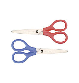 Q-CONNECT Q-CONNECT schaar, ft 13 cm, rechts en links, ronde punt, RVS, geassorteerde kleuren, blister van 1 stuk